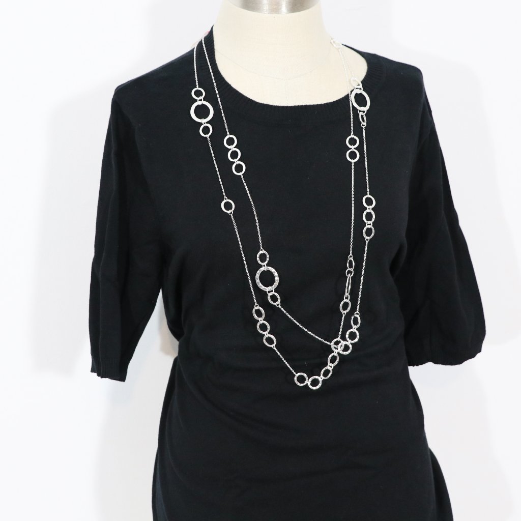 Candie's Hammered Circle Necklace Silver